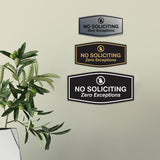 Fancy No Soliciting Zero Exceptions Wall or Door Sign