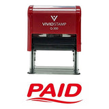 Red Fancy Paid Self Inking Rubber Stamp