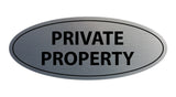 Oval Private Property Sign