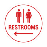 Signs ByLITA Circle Restrooms Left Arrow Sign