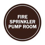 Signs ByLITA Circle Fire Sprinkler Pump Room Sign