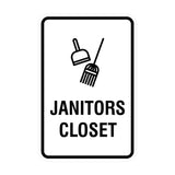 Signs ByLITA Portrait Round Janitors Closet Sign with Adhesive Tape, Mounts On Any Surface, Weather Resistant, Indoor/Outdoor Use