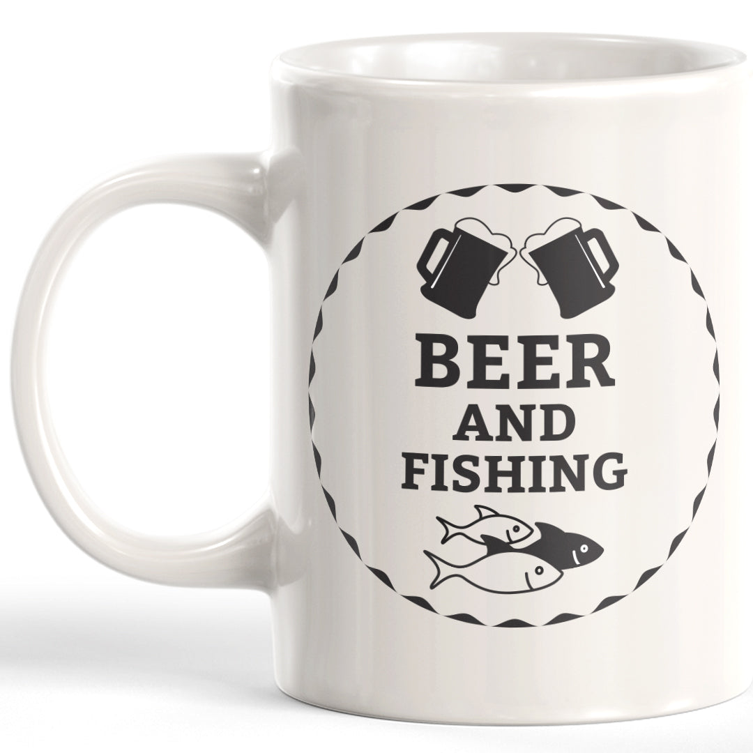 Beer And Fishing 11oz Coffee Mug - Funny Novelty Souvenir