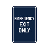 Portrait Round Emergency Exit Only Sign with Adhesive Tape, Mounts On Any Surface, Weather Resistant