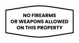 Fancy No Firearms or Weapons Allowed on this Property Wall or Door Sign