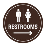 Signs ByLITA Circle Restrooms Right Arrow Sign