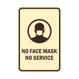 Signs ByLITA Portrait Round No Face Mask No Service Sign