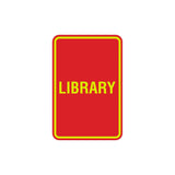 Portrait Round Library Sign with Adhesive Tape, Mounts On Any Surface, Weather Resistant