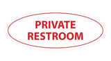 Oval Private Restroom Sign