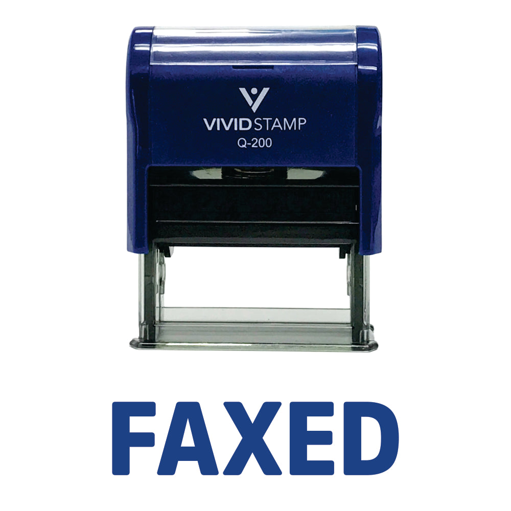 Blue Simple FAXED Self-Inking Office Rubber Stamp