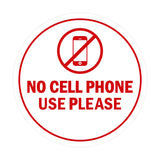 Signs ByLITA Circle No Cell Phone Use Please Sign