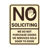Portrait Round No Soliciting We Do Not Purchase Goods or Services Sold Door to Door Wall or Door Sign