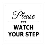 Signs ByLITA Square Classy Please Watch Your Step Sign with Adhesive Tape, Mounts On Any Surface, Weather Resistant, Indoor/Outdoor Use