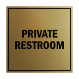 Square Private Restroom Sign with Adhesive Tape, Mounts On Any Surface, Weather Resistant