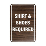 Portrait Round Shirt & Shoes Required Sign