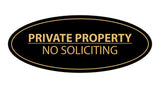 Signs ByLITA Oval PRIVATE PROPERTY NO SOLICITING Sign
