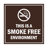 Square this is a smoke free environment Sign with Adhesive Tape, Mounts On Any Surface, Weather Resistant