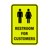 Portrait Round Restroom For Customers Sign