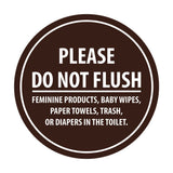 Signs ByLITA Circle Please Do Not Flush Etiquette Sign