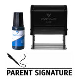 Black Parent Signature Self Inking Rubber Stamp Combo With Refill