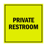 Square Private Restroom Sign with Adhesive Tape, Mounts On Any Surface, Weather Resistant