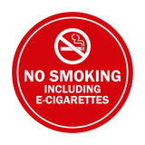 Signs ByLITA Circle No Smoking Including E-Cigarettes Sign