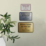Classic Framed Please Clean As You Go Wall or Door Sign