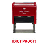Red Idiot Proof Novelty Stamp