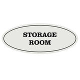 Lt Gray Oval STORAGE ROOM Sign