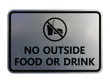 Signs ByLITA Classic Framed No outside food or drink Sign