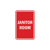 Portrait Round Janitor Room Sign with Adhesive Tape, Mounts On Any Surface, Weather Resistant