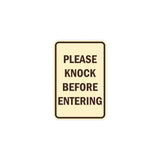 Portrait Round please knock before entering Sign with Adhesive Tape, Mounts On Any Surface, Weather Resistant