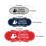 Designer Cowgirls and Cowboys Restroom Signs, (Set of 2) Wall or Door Signs