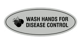 Oval Wash Hands For Disease Control Sign