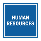 Square Human Resources Sign with Adhesive Tape, Mounts On Any Surface, Weather Resistant