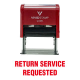 Red Return Service Requested Self Inking Rubber Stamp