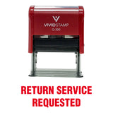 Red Return Service Requested Self Inking Rubber Stamp