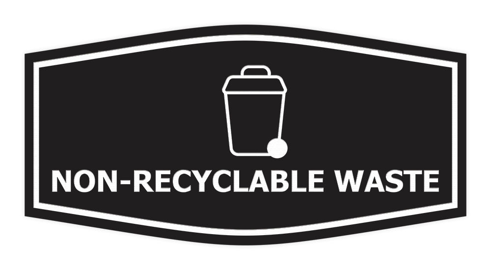 Fancy Non-Recyclable waste Wall or Door Sign