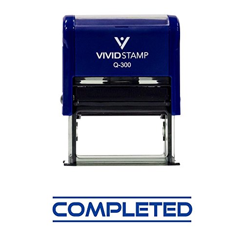 Blue Completed Office Self-Inking Office Rubber Stamp