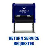 Blue Return Service Requested Self Inking Rubber Stamp