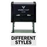 Black DIFFERENT STYLES Self-Inking Office Rubber Stamp