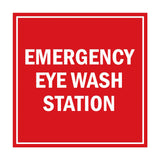Square Emergency Eye Wash Station Sign with Adhesive Tape, Mounts On Any Surface, Weather Resistant