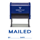 Blue Mailed With By Date Line Self Inking Rubber Stamp