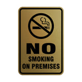 Portrait Round No Smoking On Premises Sign