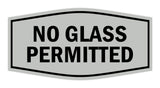 Signs ByLITA Fancy No Glass Permitted Sign with Adhesive Tape, Mounts On Any Surface, Weather Resistant, Indoor/Outdoor Use