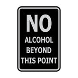 Signs ByLITA Portrait Round no alcohol beyond this point Sign