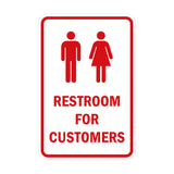 Portrait Round Restroom For Customers Sign