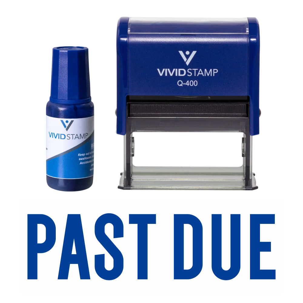 Classic Past Due Self Inking Rubber Stamp Combo with Refill