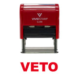Red VETO Self Inking Rubber Stamp