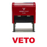 Red VETO Self Inking Rubber Stamp